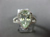 ESTATE LARGE 2.93CT DIAMOND & AAA GREEN AMETHYST 14K WHITE GOLD PEAR SHAPED RING