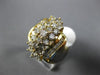 ESTATE EXTRA LARGE 1.5CT ROUND CUT DIAMOND 14K YELLOW GOLD CLUSTER COCKTAIL RING