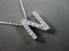 ESTATE .25CT DIAMOND 14KT WHITE GOLD 3D " N " INITIAL FLOATING PENDANT #19509