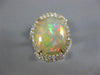 ESTATE LARGE 4.64CT DIAMOND & AAA OPAL 14KT YELLOW GOLD 3D OVAL HALO SNAKE RING