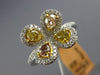 ESTATE WIDE 1.52CT MULTI COLOR DIAMOND 14KT 2 TONE GOLD CLOVER FLOWER LOVE RING