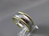 ESTATE WIDE PLATINUM & 18KT YELLOW GOLD CLASSIC WEDDING BAND RING 9mm #19571