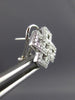 ESTATE .37CT DIAMOND 18KT WHITE GOLD 3D CLASSIC OPEN X LOVE CLIP EARRINGS #17527