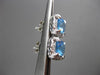 ESTATE 2.87CT DIAMOND & AAA BLUE TOPAZ 14KT WHITE GOLD SQUARE HALO STUD EARRINGS