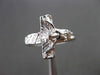 ESTATE WIDE 14KT WHITE GOLD 3D HANDCRAFTED DIAMOND CUT SIDE CROSS RING #24482