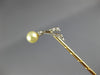 ANTIQUE .07CT OLD MINE DIAMOND & AAA PEARL 14K YELLOW GOLD BIRD LAPEL PIN #26535