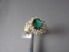 ESTATE 3.34CT DIAMOND & AAA COLOMBIAN EMERALD 14KT YELLOW GOLD FLOWER HALO RING