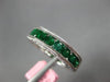ESTATE WIDE 1.53CT AAA EMERALD 18KT WHITE GOLD 3D SEMI ETERNITY ENGAGEMENT RING