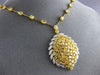 ESTATE EXTRA LARGE 26.99CT WHITE & FANCY YELLOW DIAMOND 18K 2 TONE GOLD NECKLACE