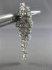 ESTATE LARGE 2.35CT DIAMOND 14KT WHITE GOLD 3D CLUSTER LEAF HANGING EARRINGS