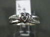 ESTATE .10CT ROUND DIAMOND 14KT WHITE GOLD 3D WAVE SOLITAIRE HEART LOVE RING