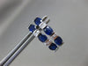 ESTATE 2.7CT DIAMOND & AAA SAPPHIRE 14K WHITE GOLD ROUND & OVAL HANGING EARRINGS