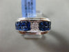 ESTATE WIDE 3.20CT DIAMOND & AAA PRINCESS SAPPHIRE 18KT WHITE GOLD 3D MENS RING