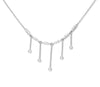 ESTATE .21CT ROUND DIAMOND 14KT WHITE GOLD CHANDELIER ETOILE HEART LOVE NECKLACE
