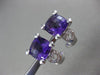 ESTATE LARGE 7.03CT DIAMOND & AMETHYST 14KT WHITE GOLD 3D HEART CLIP ON EARRINGS