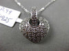 ESTATE .75CT DIAMOND 14K WHITE GOLD 3D PAVE CLASSIC HEART FLOATING HEART PENDANT