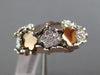 ESTATE WIDE .50CT DIAMOND 14K WHITE & ROSE GOLD 3D MULTI FLOWER HANDCRAFTED RING
