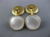 ESTATE AAA MOTHER OF PEARL 14KT YELLOW GOLD DOUBLE SIDED BEZEL CUFF LINKS #26425