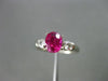 ESTATE 1.25CT DIAMOND & AAA RUBY 14KT WHITE GOLD 3 STONE CLASSIC ENGAGEMENT RING