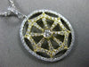 ESTATE .87CT DIAMOND 18K WHITE & YELLOW GOLD 3D SOLITAIRE SPIDER WEB FUN PENDANT