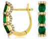 ESTATE 1.40CT DIAMOND & AAA EMERALD 14KT YELLOW GOLD OVAL 3D HANGING EARRINGS