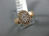 ESTATE WIDE .45 DIAMOND 14KT ROSE GOLD 3D PAVE OVAL CLUSTER LOVE PROMISE RING