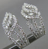 ESTATE LARGE 1.15CT DIAMOND 14K WHITE GOLD 3D MULTI ROW CLIP ON EARRINGS #26312