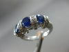 ESTATE 2.21CT DIAMOND & SAPPHIRE 14K WHITE GOLD 3 STONE PAST PRESENT FUTURE RING