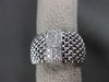 ESTATE WIDE .35CT DIAMOND 14KT WHITE GOLD PAVE FLEXIBLE WOVEN MESH RING F/G VS