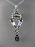 ANTIQUE .50CT OLD MINE DIAMOND AAA SOUTH SEA PEARL 14K WHITE GOLD PENDANT #21893