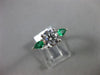1.42CT DIAMOND & AAA COLOMBIAN EMERALD 14KT WHITE GOLD 3 STONE ENGAGEMENT RING