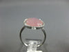 ESTATE LARGE .14CT DIAMOND & AAA EXTRA FACET PINK QUARTZ 14K WHITE GOLD FUN RING