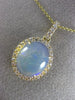 ESTATE 3.73CT DIAMOND & AAA OPAL 14KT YELLOW GOLD 3D CLASSIC OVAL HALO PENDANT