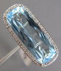 ESTATE LARGE 10.76CT DIAMOND & AAA BLUE TOPAZ 14KT WHITE GOLD 3D HALO FUN RING