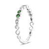 ESTATE .19CT DIAMOND & AAA TSAVORITE 18KT WHITE GOLD 3D WEDDING ANNIVERSARY RING