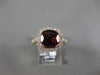 LARGE 4.20CT DIAMOND & AAA RHODOLITE 14KT ROSE GOLD SQUARE HALO ENGAGEMENT RING