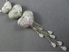 ESTATE LARGE 2.23CT DIAMOND 18KT WHITE GOLD 3D HEART JOURNEY LARIAT LOVE PENANT