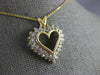 ESTATE .60CT DIAMOND 14KT YELLOW GOLD 3D OPEN HEART FLOATING LOVE PENDANT #26540