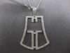 ESTATE LARGE .58CT DIAMOND 18KT WHITE GOLD 3D BELL FLOATING FUN PENDANT