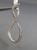ESTATE .45CT DIAMOND 14KT WHITE GOLD 3D TEAR DROP INSIDE OUT HANGING EARRINGS