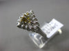ESTATE 1.26CT DIAMOND & AAA YELLOW TOPAZ 18KT WHITE GOLD 3D FLOWER CLUSTER RING