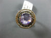 3.50CT WHITE CHOCOLATE FANCY DIAMOND & AAA AMETHYST 14K ROSE GOLD HALO LOVE RING