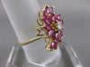 ESTATE 2.58CTW DIAMOND RUBY 14K YELLOW GOLD MARQUISE FLOWER COCKTAIL RING #19811