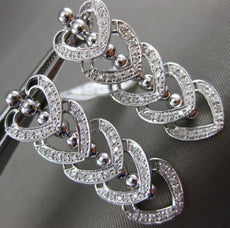 ESTATE .50CT DIAMOND 14K WHITE GOLD CLASSIC MULTI HEART JOURNEY HANGING EARRINGS