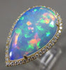 ESTATE EXTRA LARGE 8.13CT DIAMOND & AAA OPAL 14KT YELLOW GOLD CLASSIC HALO RING