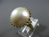 ESTATE EXTRA LARGE 1.33CT DIAMOND & MABE PEARL 14KT WHITE GOLD FLEUR DE LIS RING