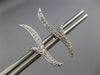 ESTATE .18CT DIAMOND 14KT WHITE GOLD 3D LEAF BRANCH SHARE PRONG STUD EARRINGS