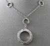 ESTATE .50CT DIAMOND 14KT WHITE GOLD 3D CIRCLE OF LIFE FLOATING LARIAT NECKLACE