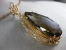 ANTIQUE LARGE VICTORIAN AAA SMOKY TOPAZ 14KT ROSE GOLD TEARDROP PENDANT #20947