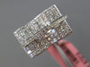 ESTATE LARGE 1.49CT ROUND & PRINCESS DIAMOND 18K WHITE GOLD 3D MULTI ROW RING FG
